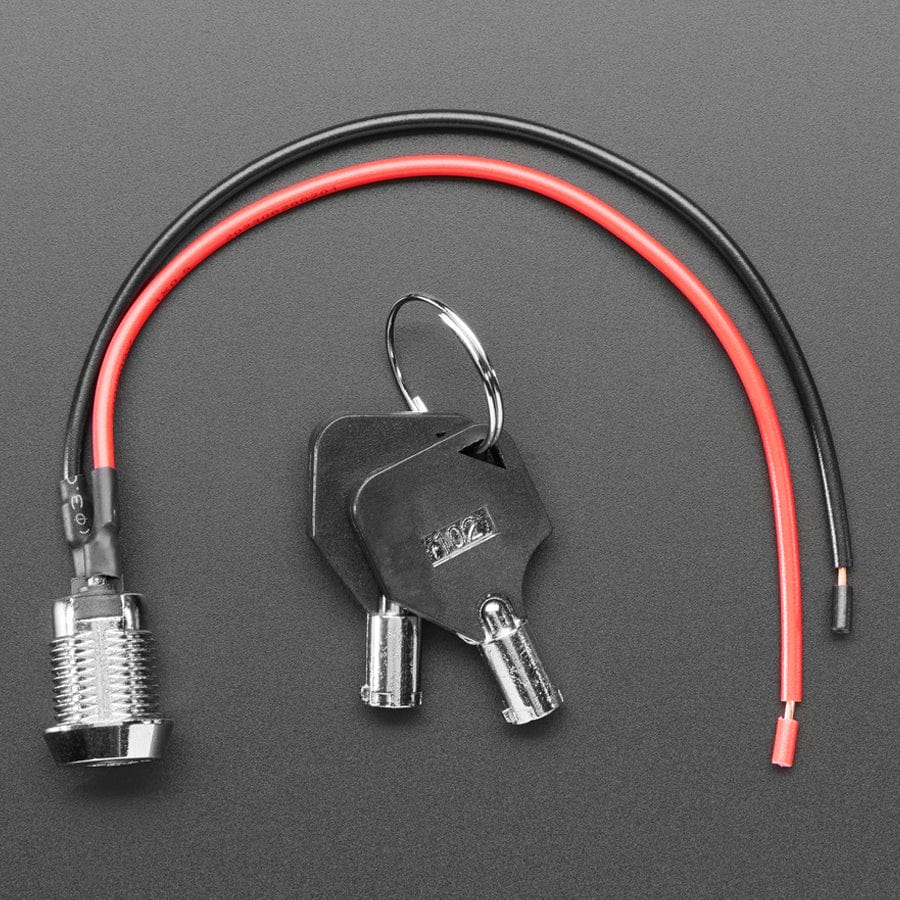 On/Off Round Key Lock Switch - 12mm Diameter by Adafruit - The Pi Hut