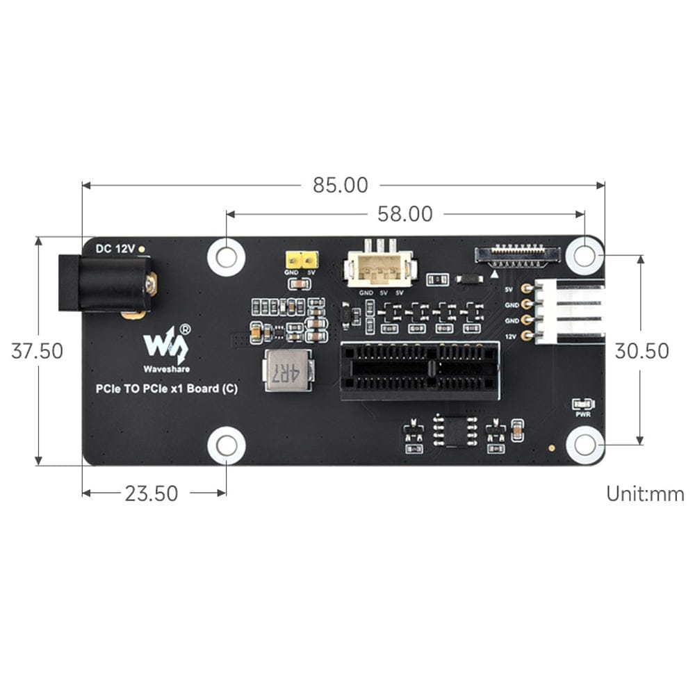 PCIe 1x Side Adapter for Raspberry Pi 5 by Waveshare - The Pi Hut