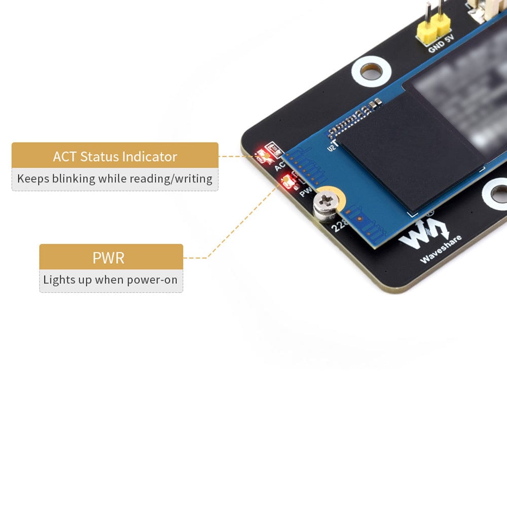 PCIe M.2 Side Adapter for Raspberry Pi 5 by Waveshare - The Pi Hut