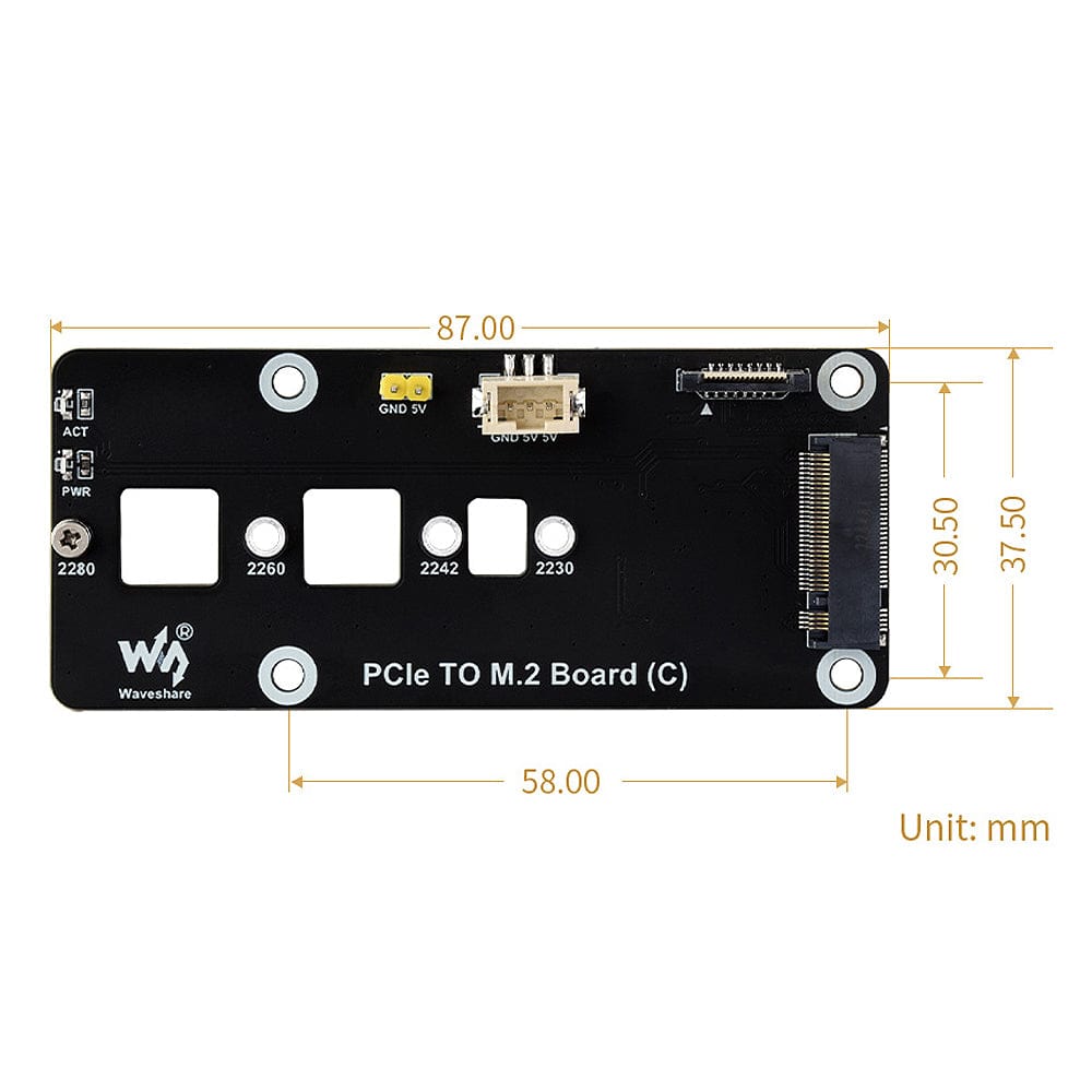 PCIe M.2 Side Adapter for Raspberry Pi 5 by Waveshare - The Pi Hut
