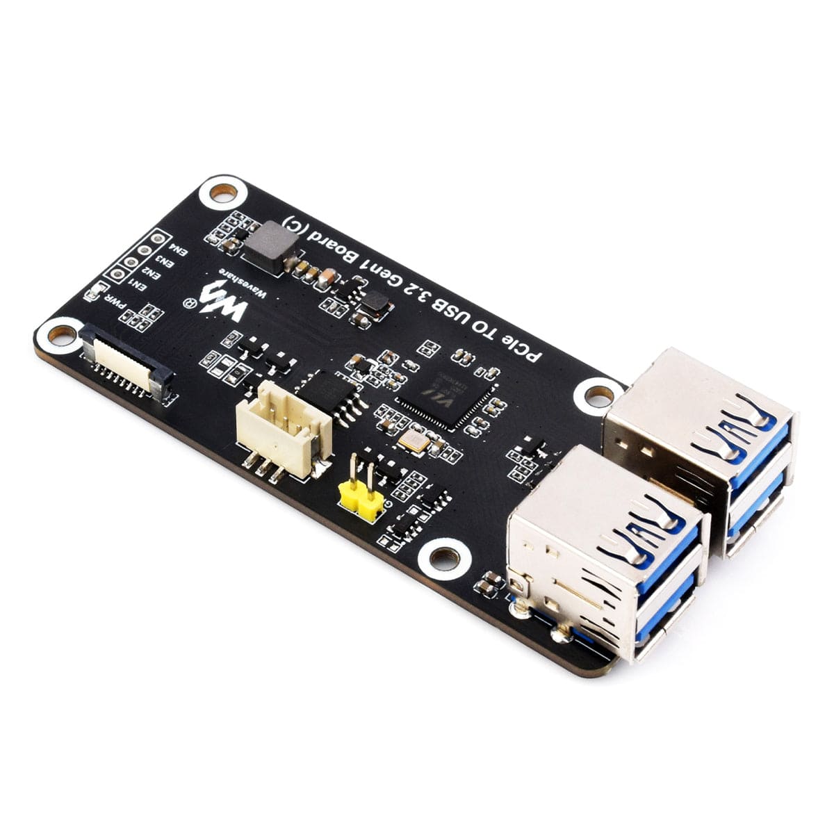 PCIe to 4-Channel USB 3.2 Gen1 Board (C) for Raspberry Pi 5 by Waveshare - The Pi Hut