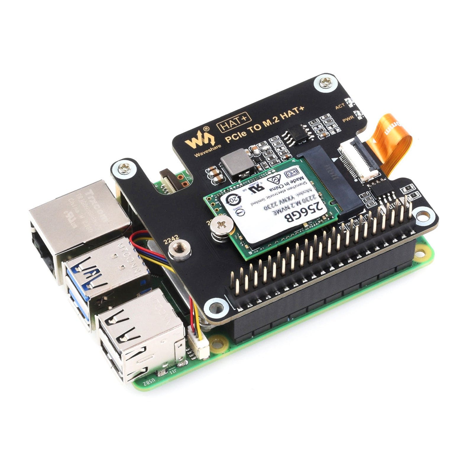 PCIe to M.2 Adapter for Raspberry Pi 5 by Waveshare - The Pi Hut