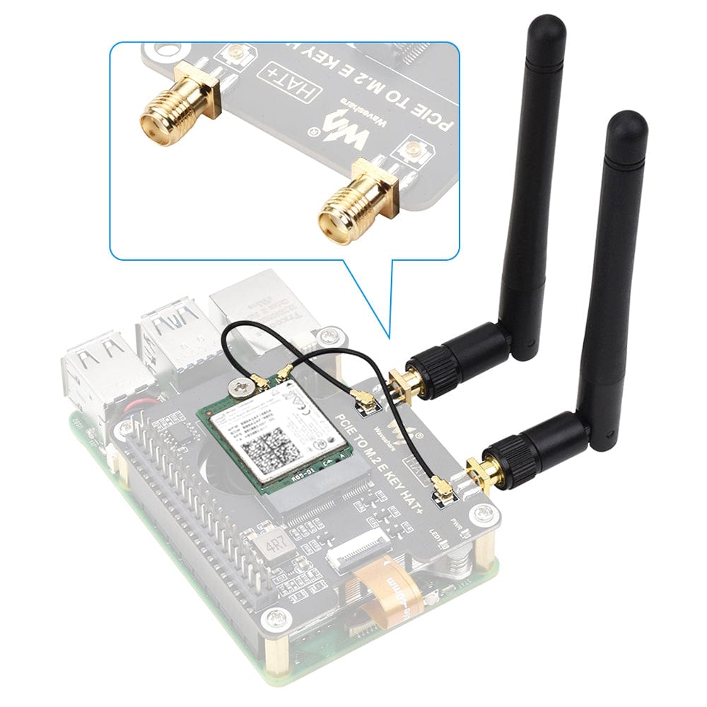 PCIe to M.2 E-Key HAT for Raspberry Pi 5 by Waveshare - The Pi Hut