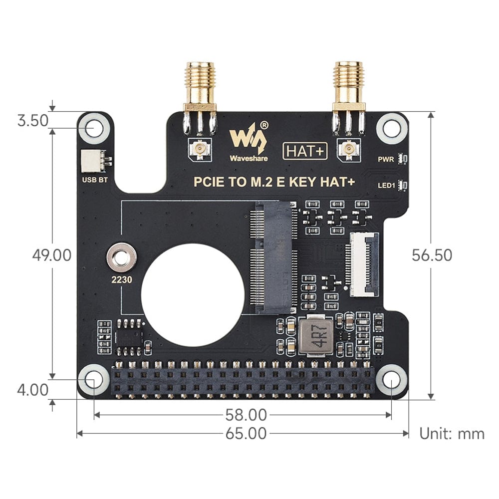 PCIe to M.2 E-Key HAT for Raspberry Pi 5 by Waveshare - The Pi Hut