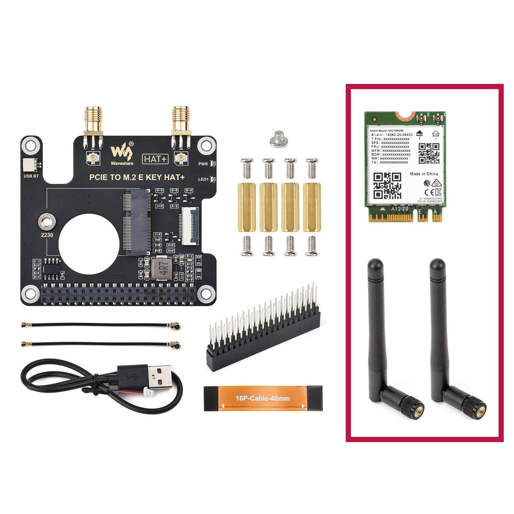 PCIe to M.2 E-Key HAT for Raspberry Pi 5 by Waveshare - The Pi Hut