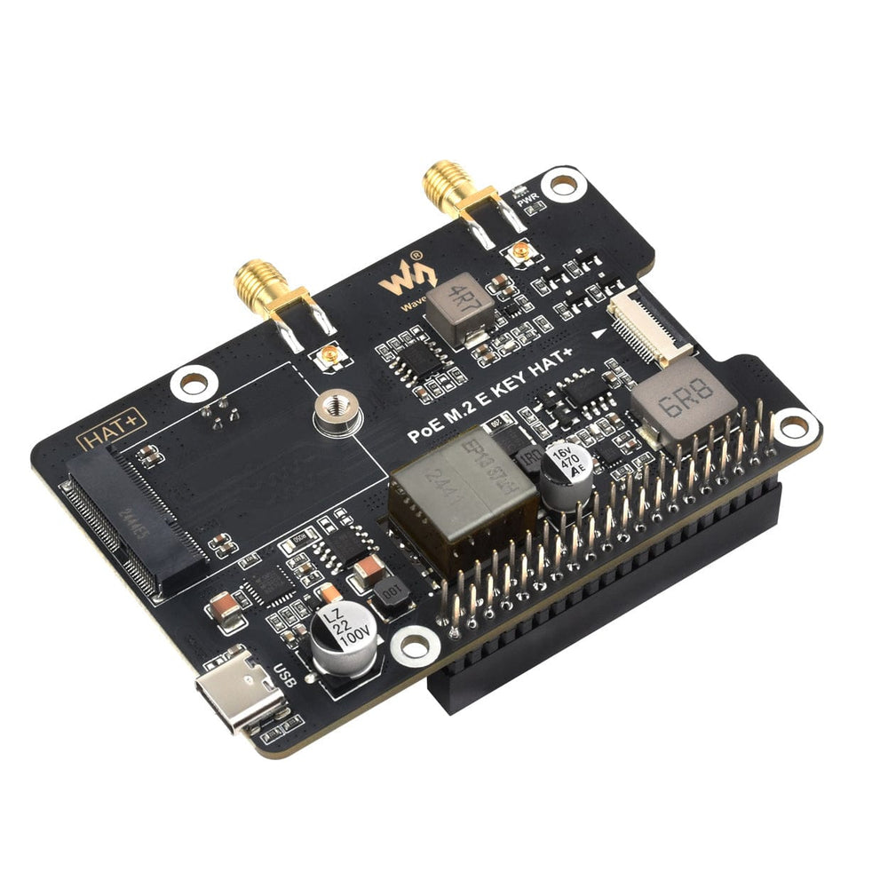 PCIe to M.2 E-Key PoE HAT for Raspberry Pi 5 by Waveshare - The Pi Hut
