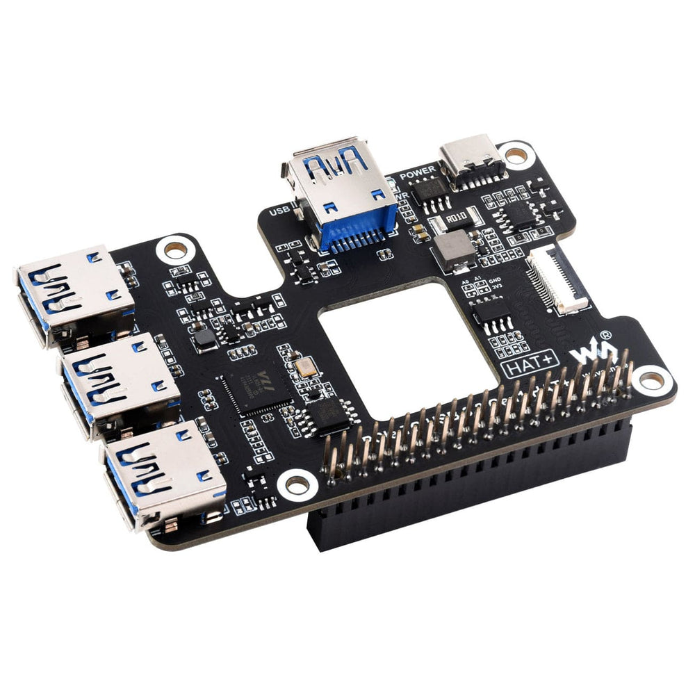 PCIe USB 3.2 Gen1 HAT+ for Raspberry Pi 5 by Waveshare - The Pi Hut