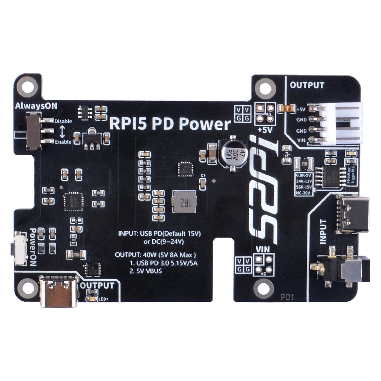 PD Power Extension Board for Raspberry Pi 5 by 52Pi - The Pi Hut