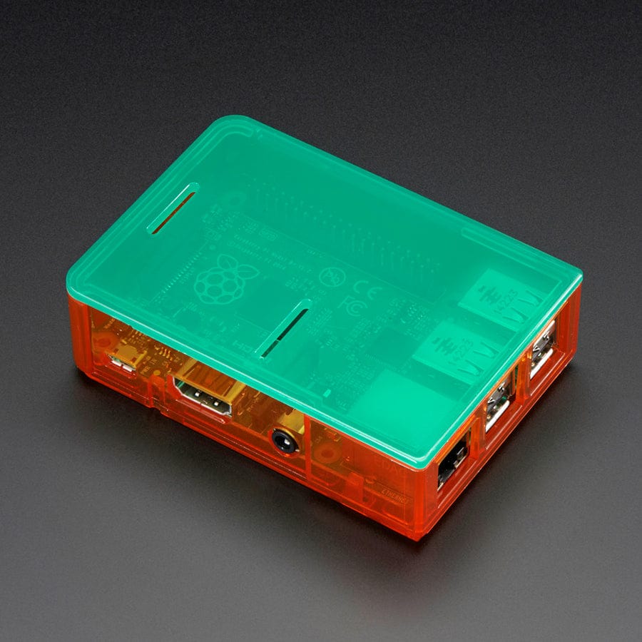 Pi Model B+ / Pi 2 / Pi 3 Case Base - Orange by Adafruit - The Pi Hut