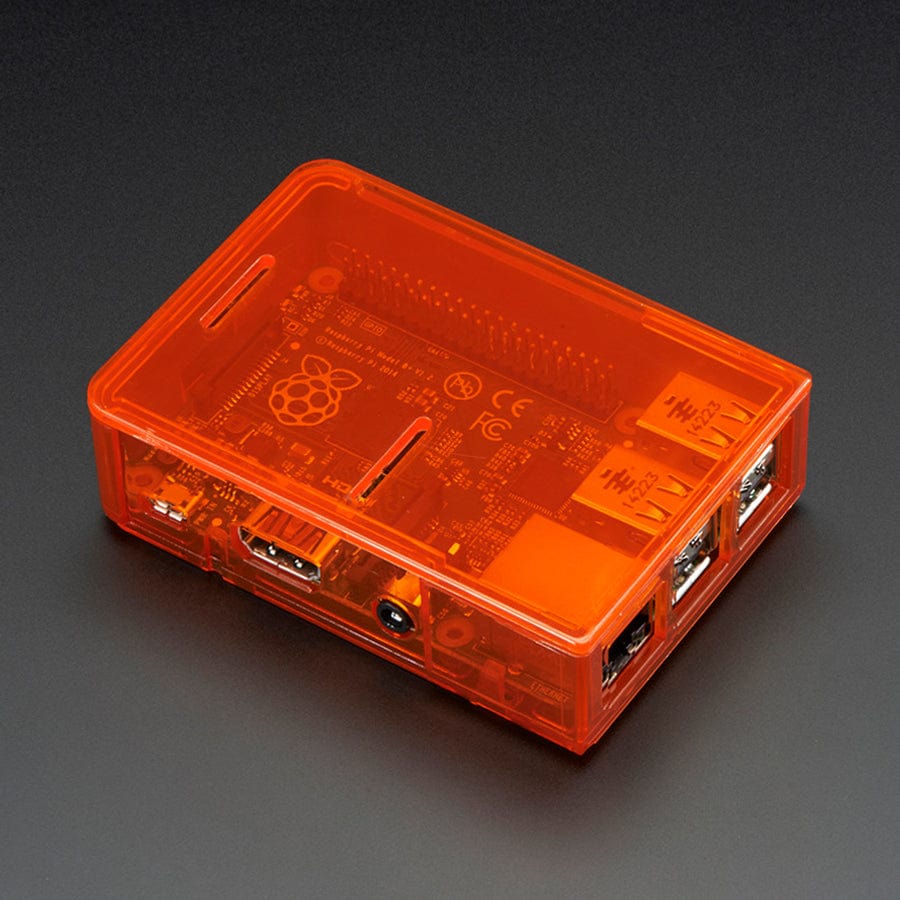Pi Model B+ / Pi 2 / Pi 3 Case Base - Orange by Adafruit - The Pi Hut