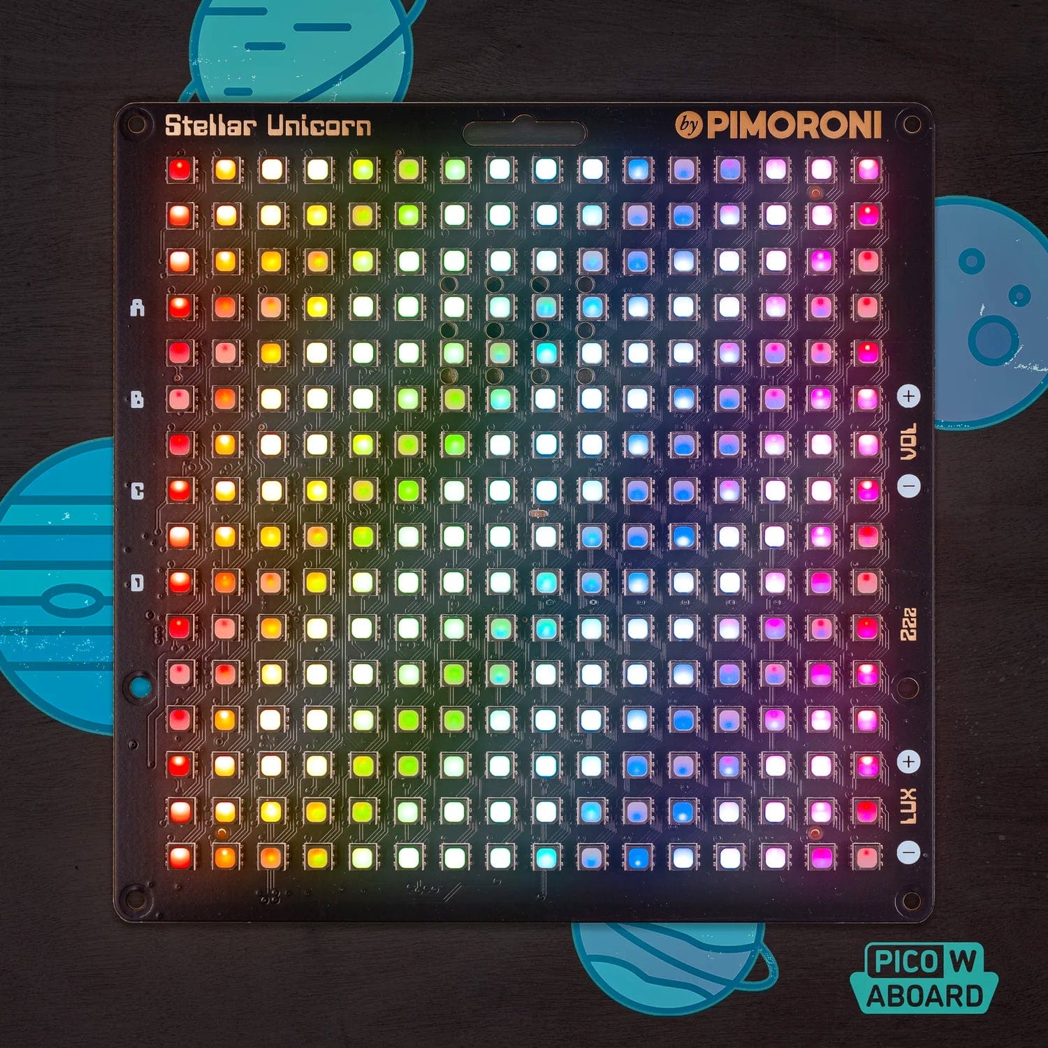 Pico 2 W Smart LED Matrix – Stellar Unicorn (16 x 16 – 256 pixels) by Pimoroni - The Pi Hut