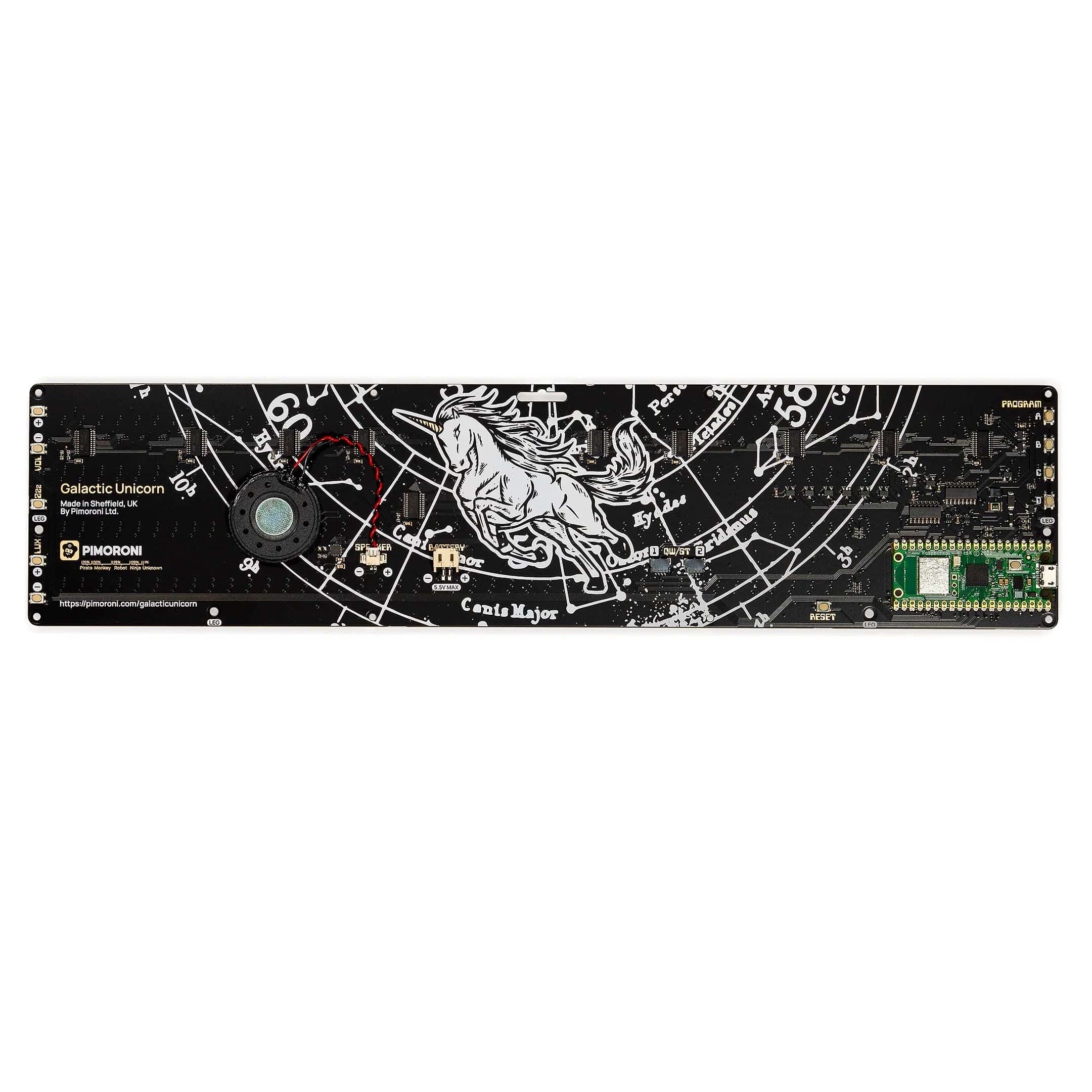 Pico W Smart LED Matrix – Galactic Unicorn (53x11 - 583 pixels) by Pimoroni - The Pi Hut
