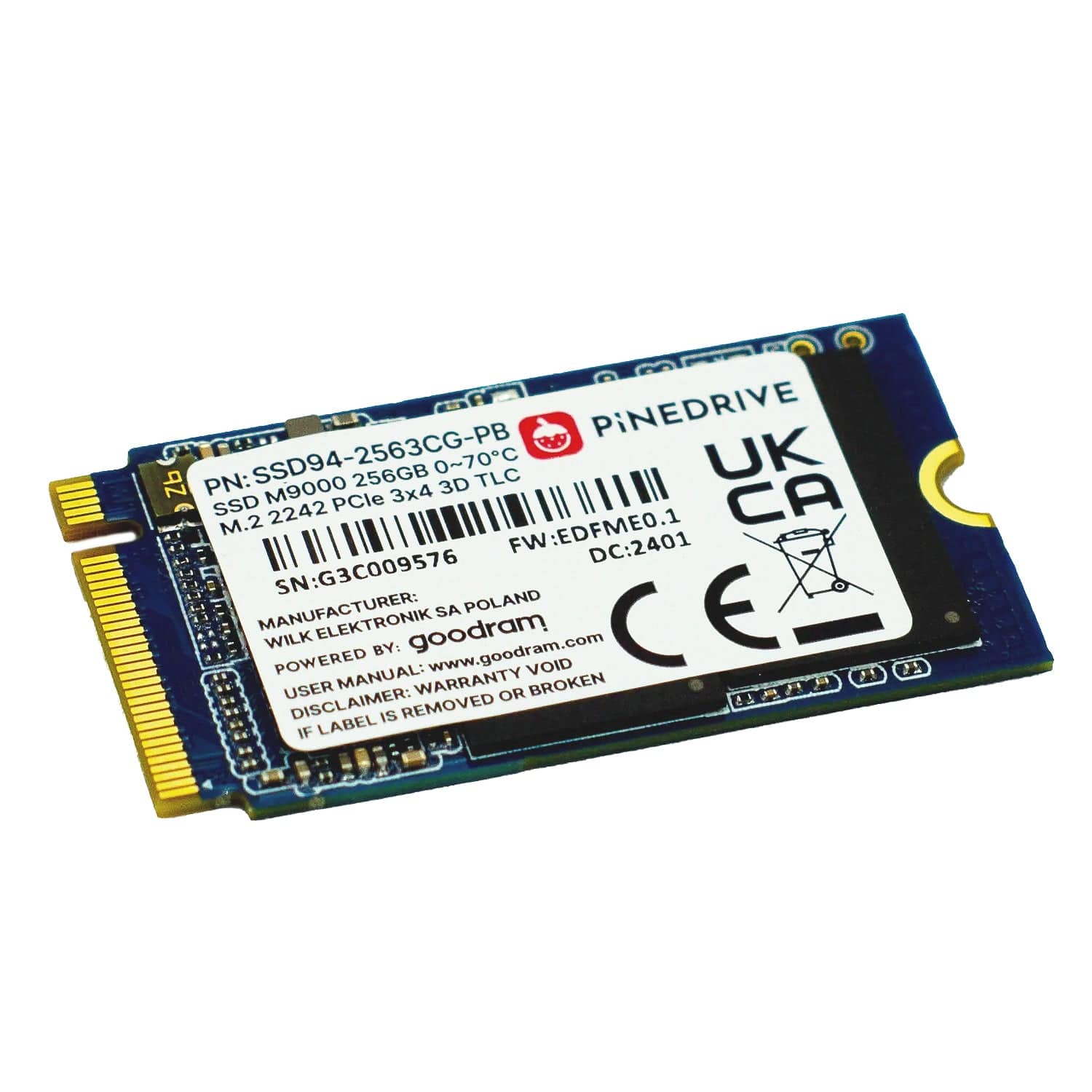 Pinedrive 256GB NVMe SSD (2242) [Discontinued] - The Pi Hut