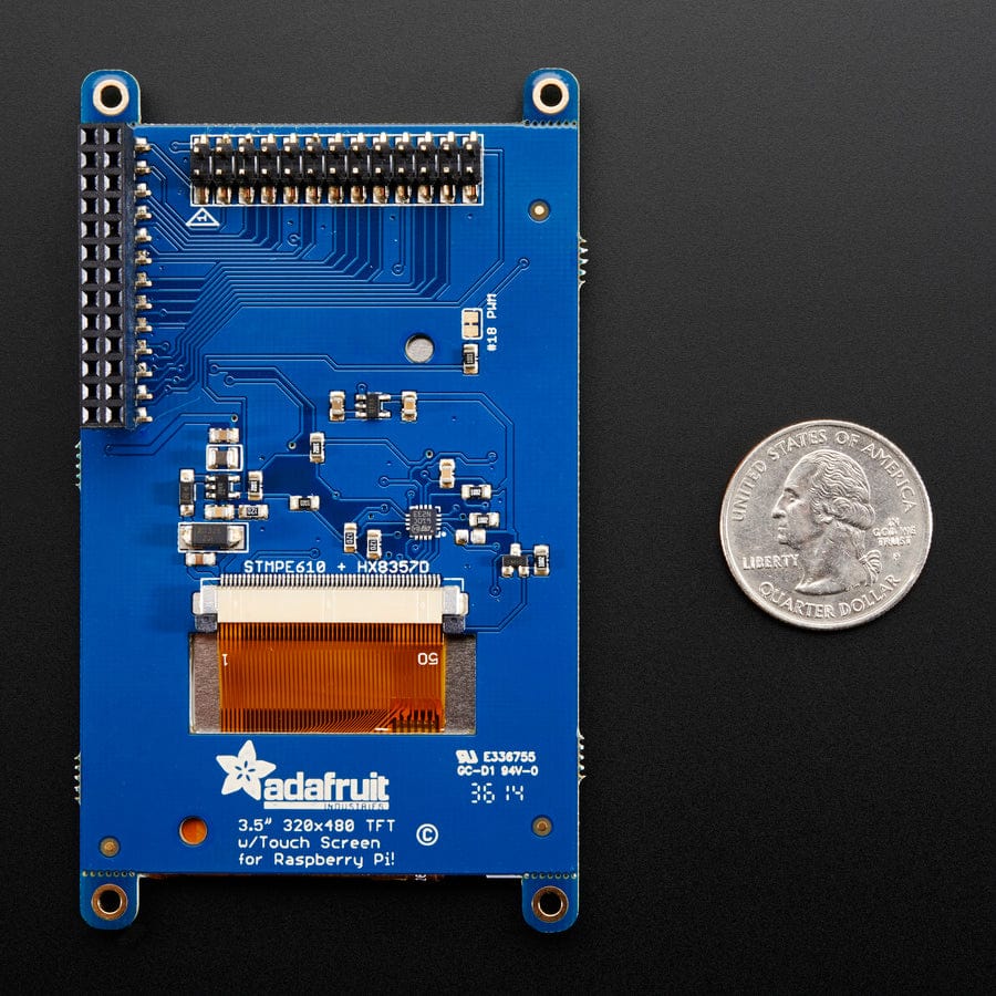 PiTFT - Assembled 480 x 320 3.5" TFT+Touchscreen for Raspberry Pi by Adafruit - The Pi Hut
