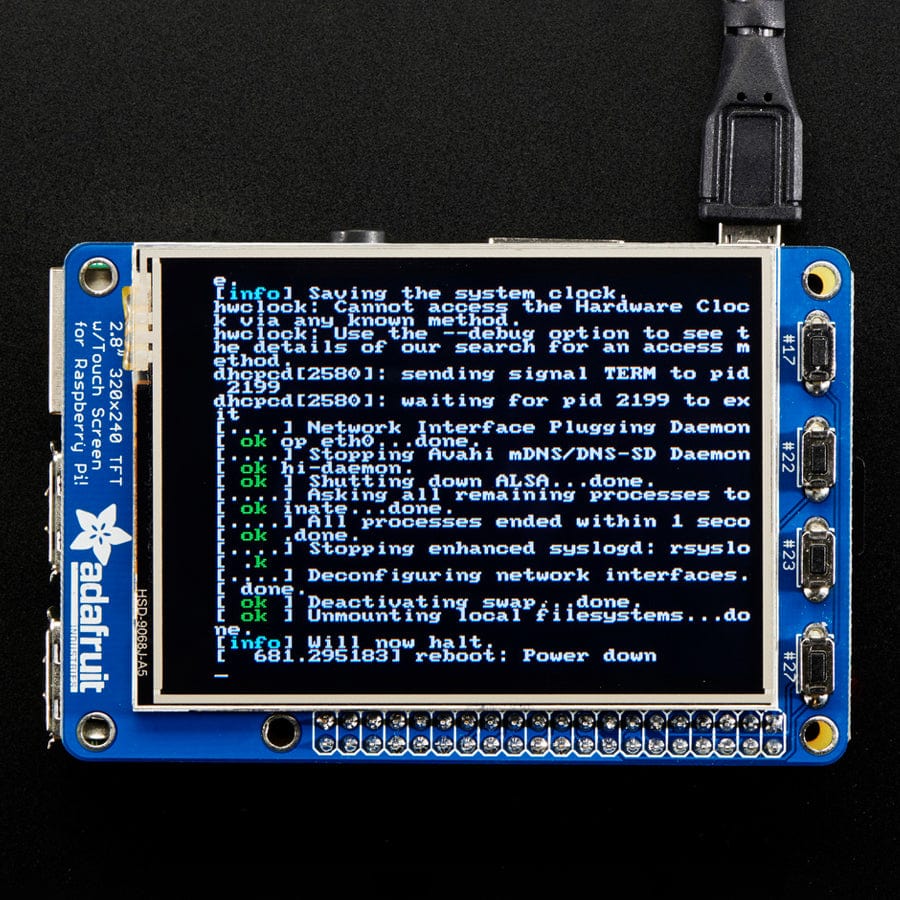 PiTFT Plus Assembled 320 x 240 2.8" TFT + Resistive Touchscreen by Adafruit - The Pi Hut