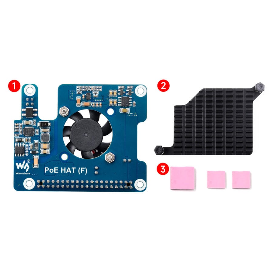 PoE HAT (F) for Raspberry Pi 5 (5V/12V outputs) by Waveshare - The Pi Hut