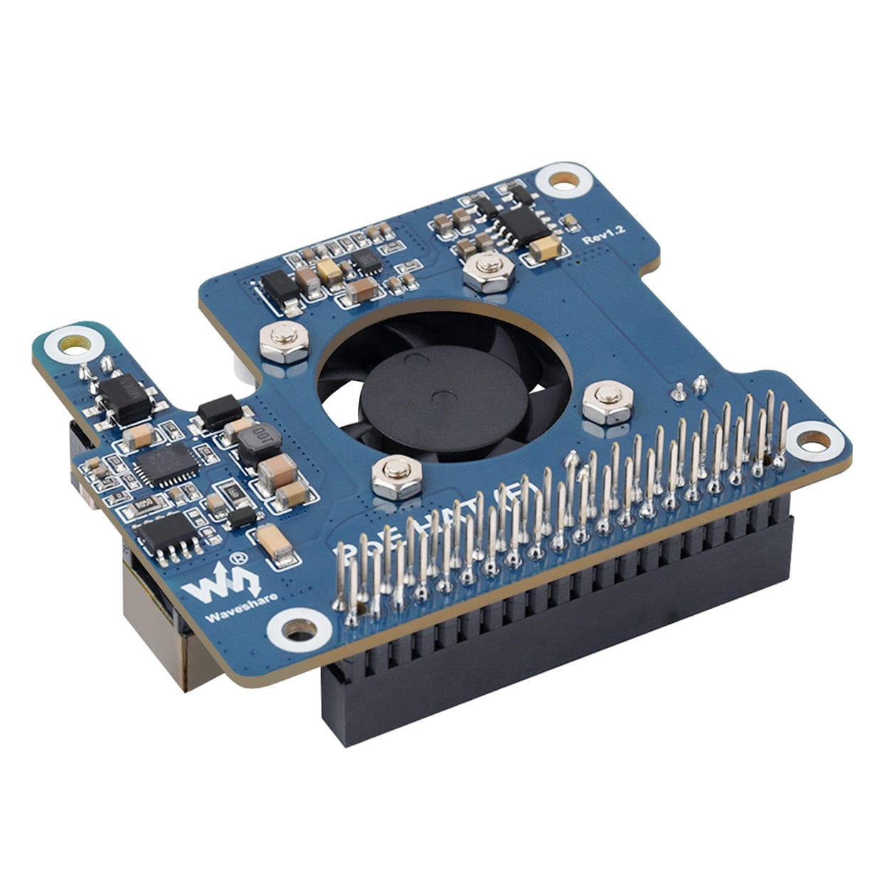 PoE HAT (F) for Raspberry Pi 5 (5V/12V Outputs) by Waveshare - The Pi Hut
