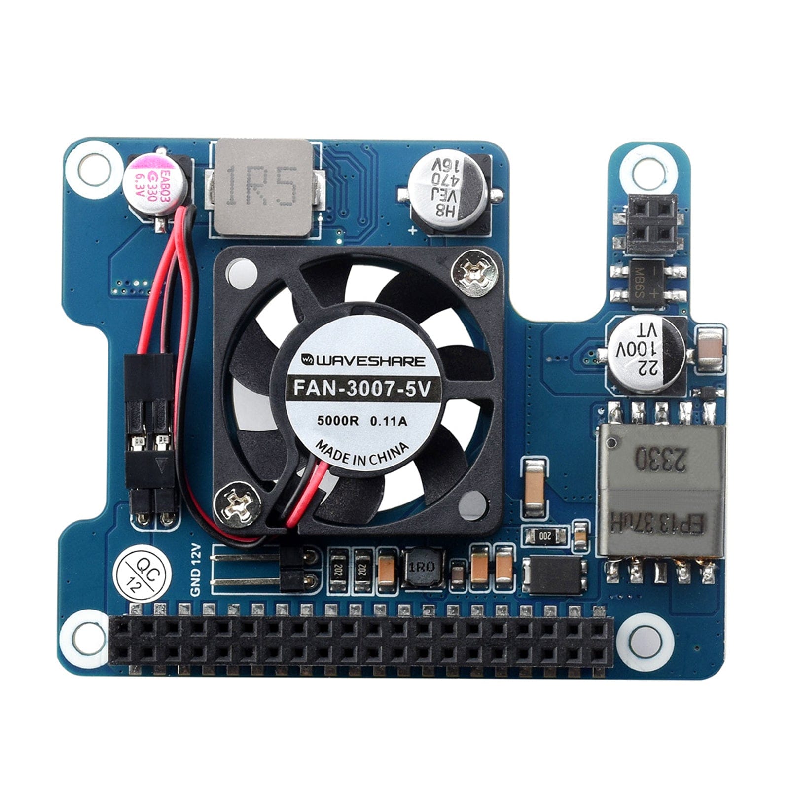 PoE HAT (F) for Raspberry Pi 5 (5V/12V outputs) by Waveshare - The Pi Hut
