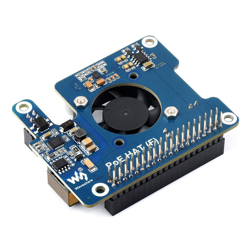 PoE HAT for Raspberry Pi 5 with Cooling Fan (5V and 12V outputs) - The Pi Hut