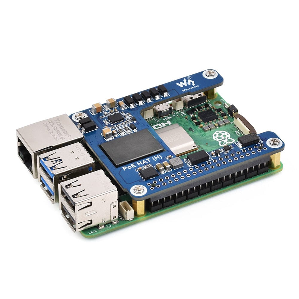 PoE HAT (H) for Raspberry Pi 5 and CM5 by Waveshare - The Pi Hut