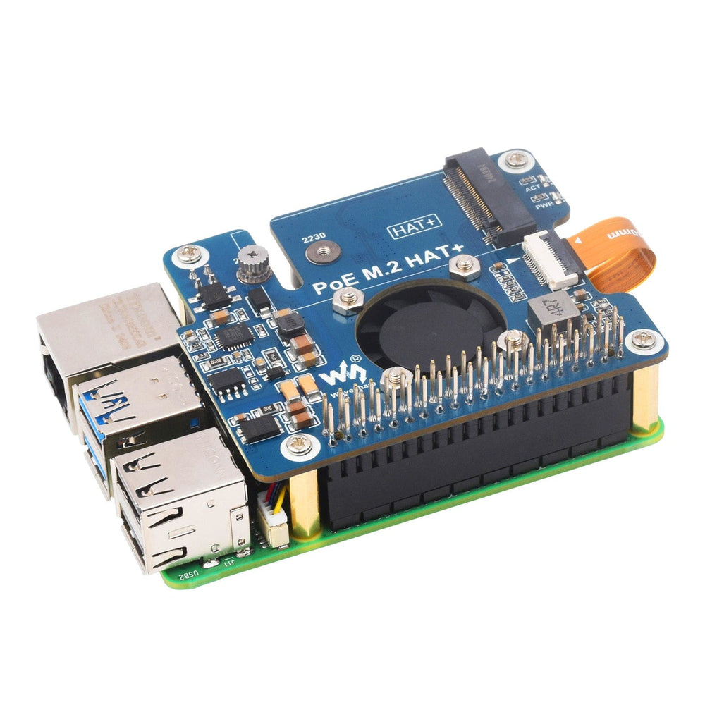 PoE M.2 HAT+ for Raspberry Pi 5 by Waveshare - The Pi Hut