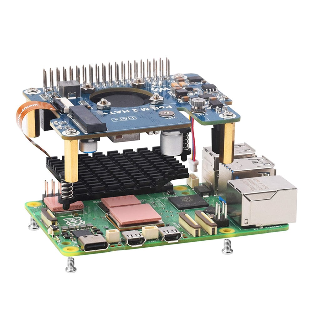 PoE M.2 HAT+ for Raspberry Pi 5 by Waveshare - The Pi Hut