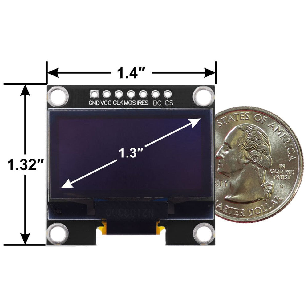 Pololu 1.3" Graphical OLED Display 128x64 by Pololu - The Pi Hut