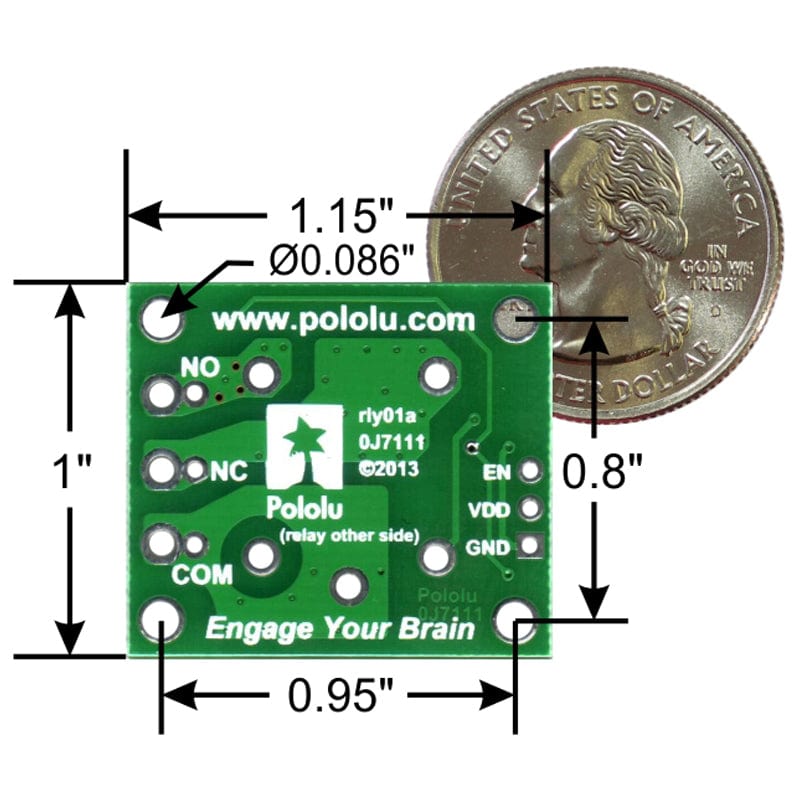 Pololu Basic SPDT Relay Carrier with 5VDC Relay (Partial Kit) - The Pi Hut