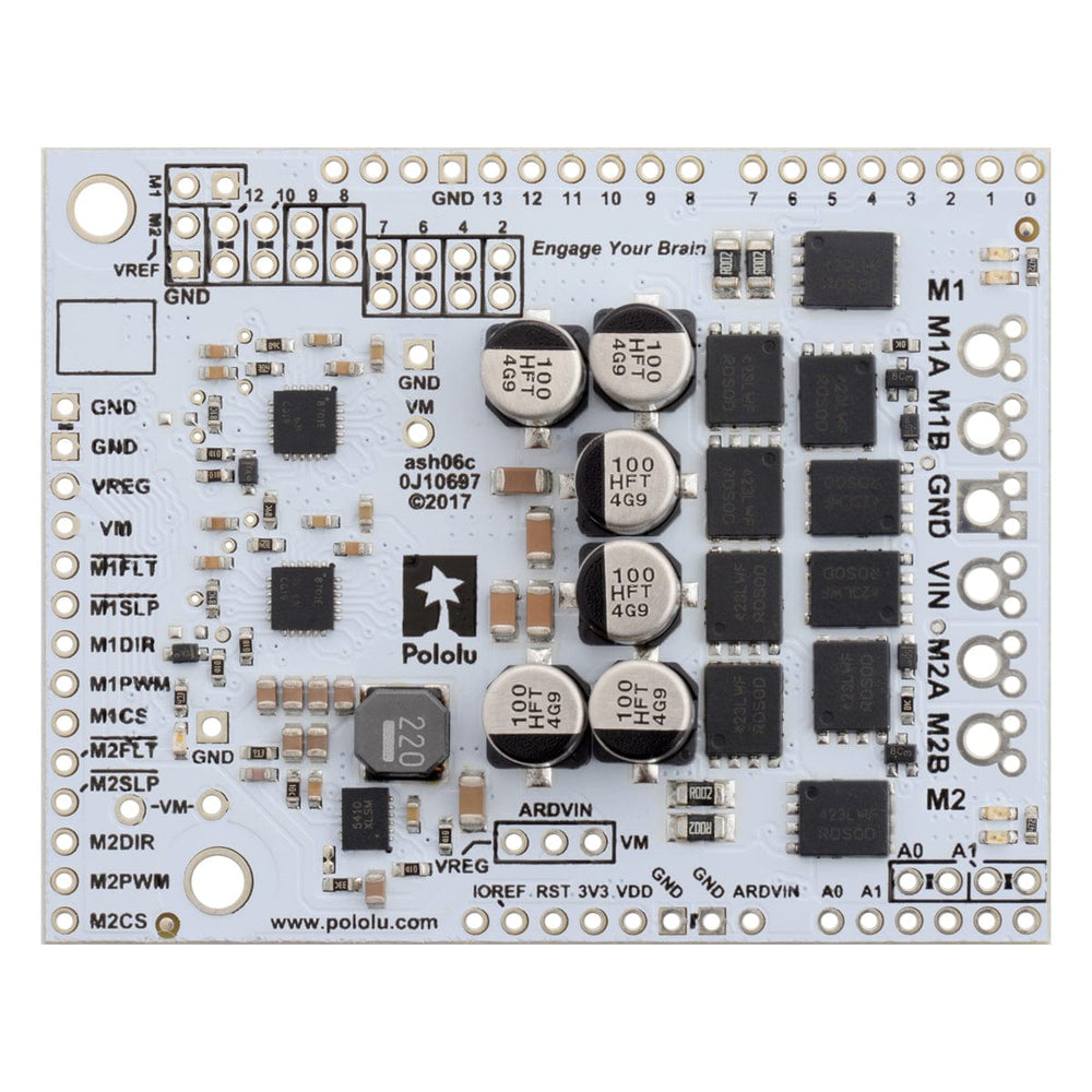 Pololu Dual G2 High-Power Motor Driver 24v18 Shield for Arduino by Pololu - The Pi Hut