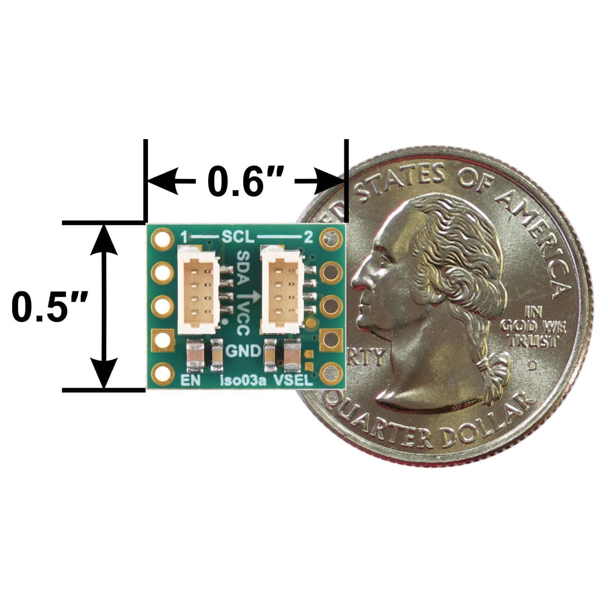 Pololu I²C Isolator with Isolated Power and Connectors