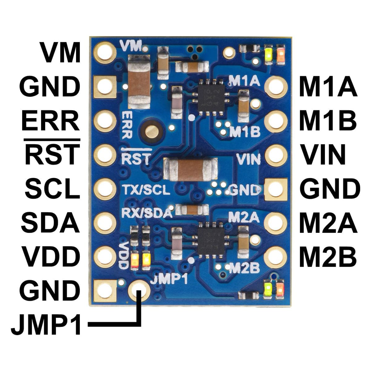 Pololu Motoron M2T550 Dual I²C Motor Controller by Pololu - The Pi Hut