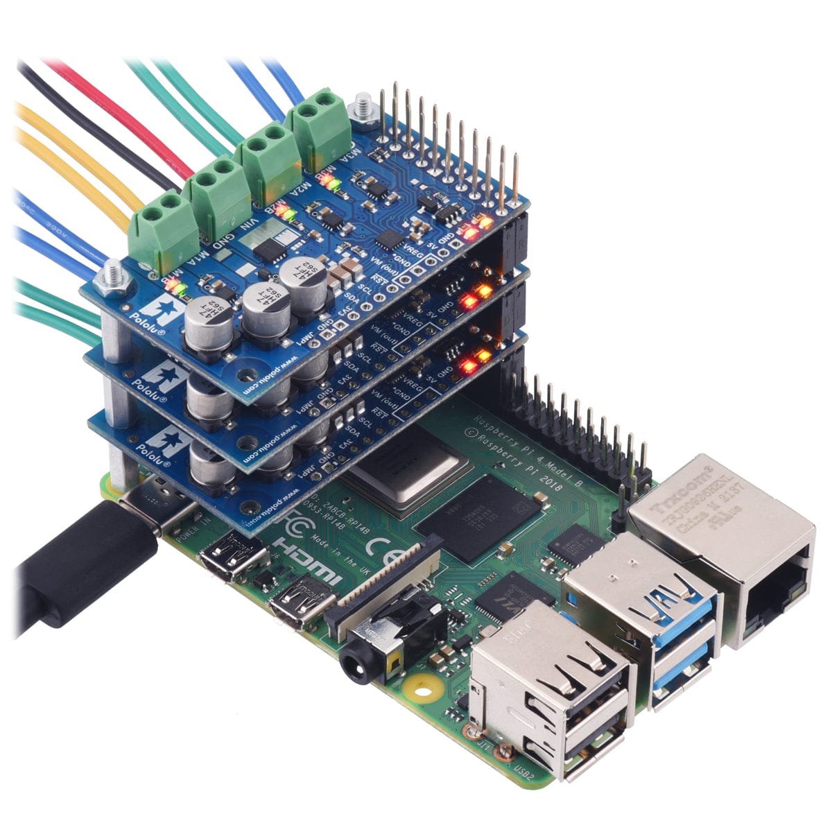 Pololu Motoron M3H550 Triple Motor Controller for Raspberry Pi by Pololu - The Pi Hut