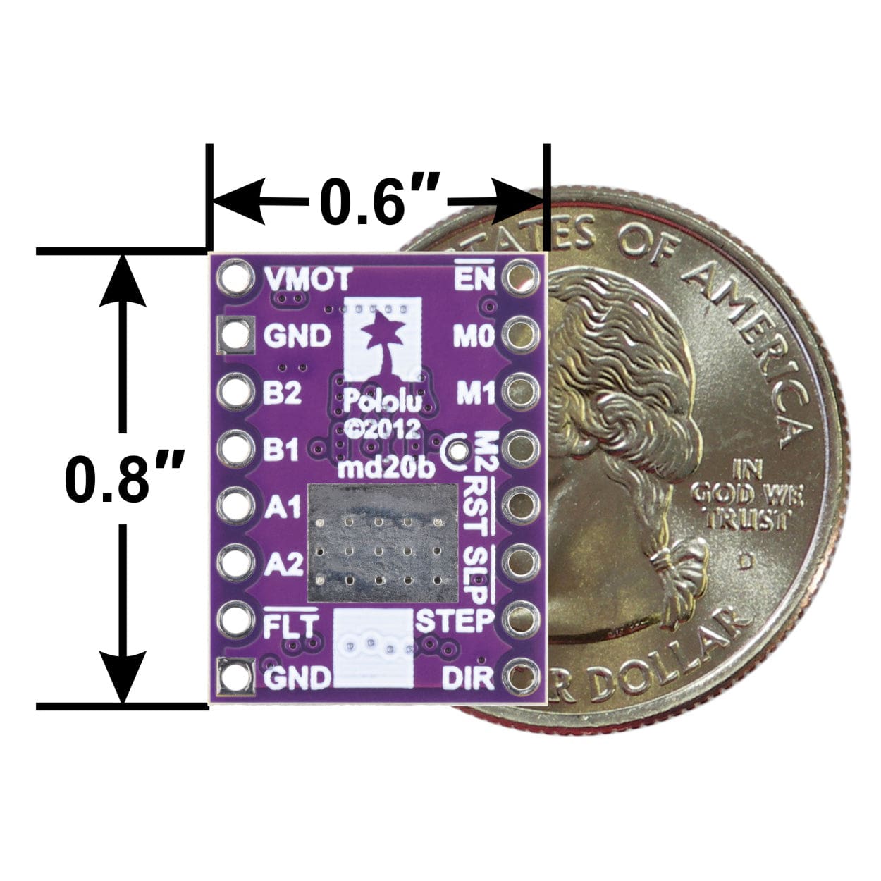 Pololu TB67S581FNG Stepper Motor Driver Carrier by Pololu - The Pi Hut
