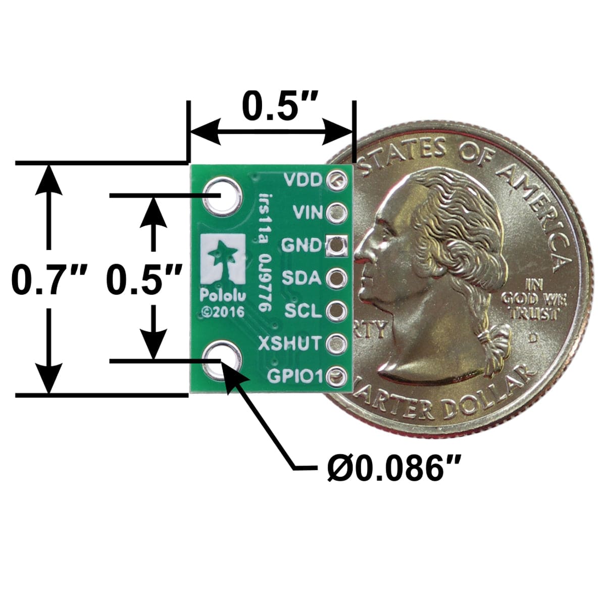 Pololu VL53L4CD Time-of-Flight Distance Sensor Carrier with Voltage Regulator (120cm Max) - The Pi Hut