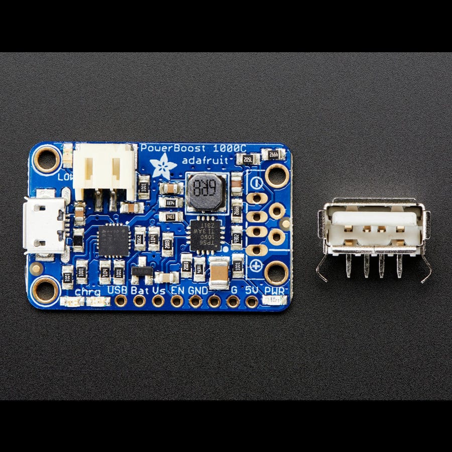 PowerBoost 1000 Charger - Rechargeable 5V Lipo USB Boost @ 1A (1000C) by Adafruit - The Pi Hut