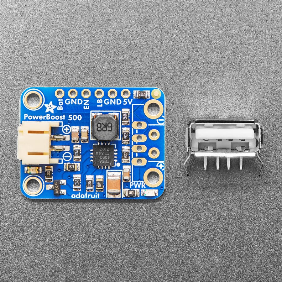 PowerBoost 500 Basic - 5V USB Boost @ 500mA from 1.8V+ by Adafruit - The Pi Hut
