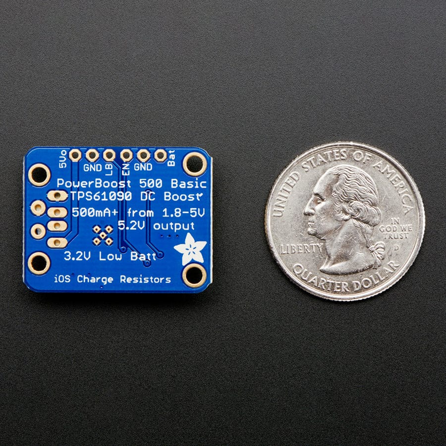PowerBoost 500 Basic - 5V USB Boost @ 500mA from 1.8V+ by Adafruit - The Pi Hut