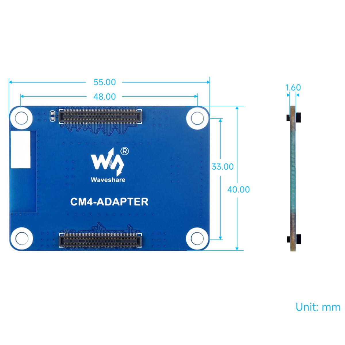 Protection Adapter Board for Raspberry Pi Compute Module 4 by Waveshare - The Pi Hut