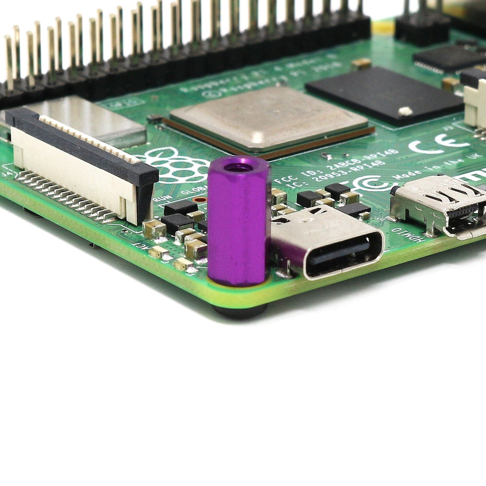 Purple Anodised Aluminium Standoff Set (4-pack) by The Pi Hut - The Pi Hut