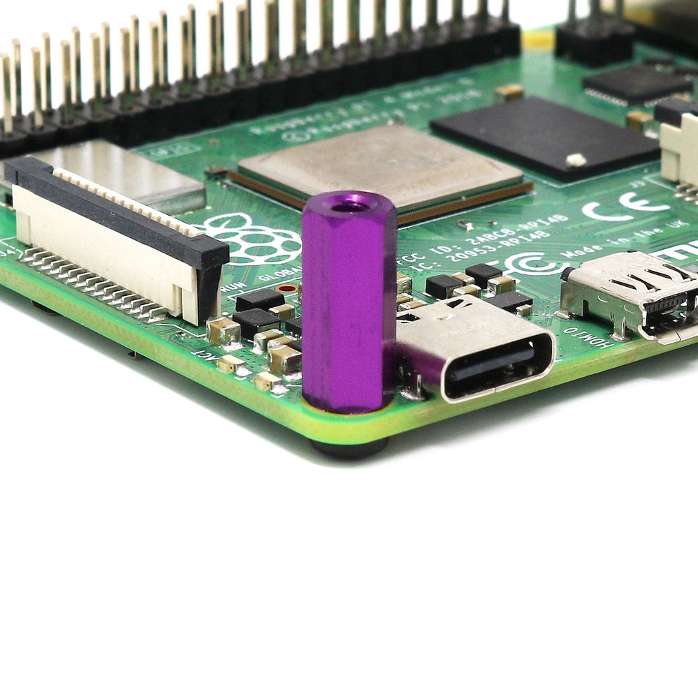 Purple Anodised Aluminium Standoff Set (4-pack) by The Pi Hut - The Pi Hut