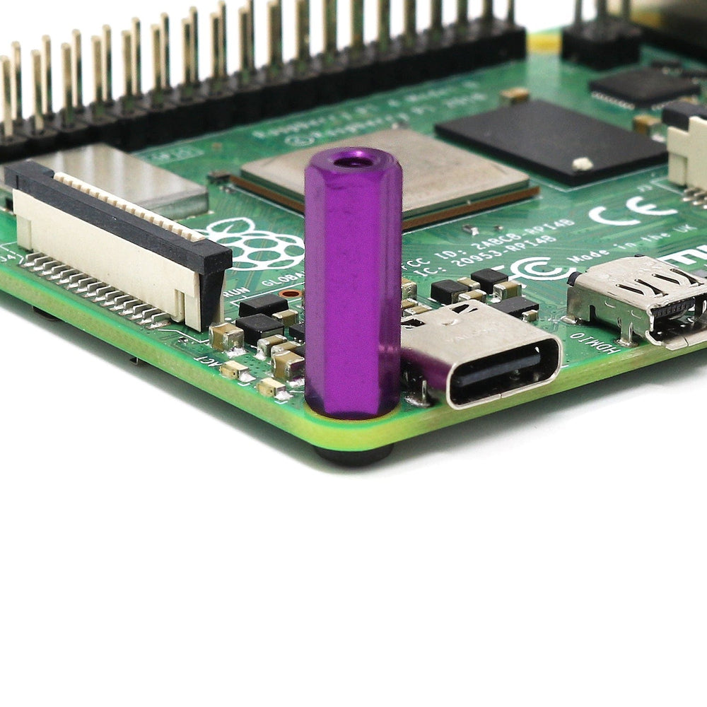 Purple Anodised Aluminium Standoff Set (4-pack) by The Pi Hut - The Pi Hut
