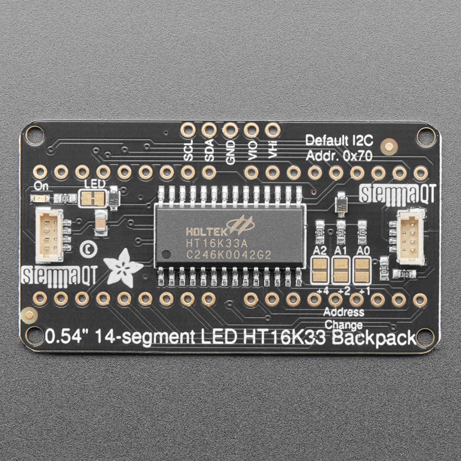 Quad Alphanumeric Display - Yellow 0.54" Digits w/ I2C Backpack - STEMMA QT / Qwiic by Adafruit - The Pi Hut