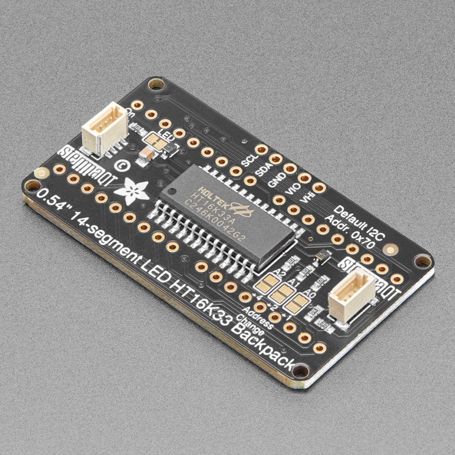 Quad Alphanumeric Display - Yellow 0.54" Digits w/ I2C Backpack - STEMMA QT / Qwiic by Adafruit - The Pi Hut