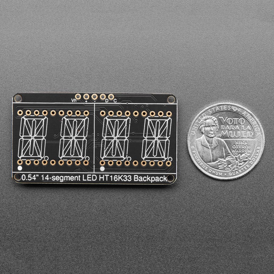 Quad Alphanumeric Display - Yellow 0.54" Digits w/ I2C Backpack - STEMMA QT / Qwiic by Adafruit - The Pi Hut