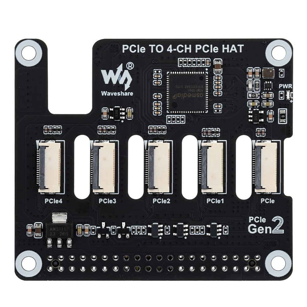 4-Channel PCIe Expander HAT for Raspberry Pi 5