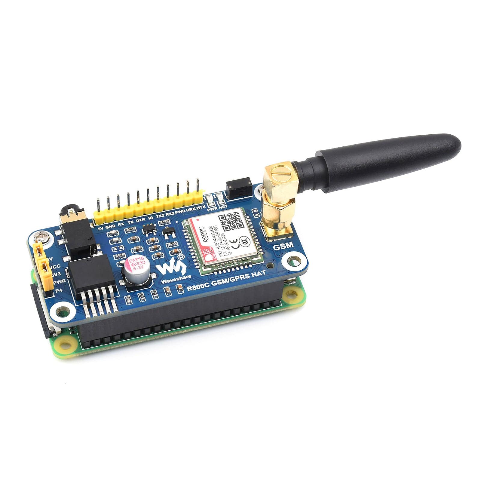 R800C GSM/GPRS HAT for Raspberry Pi by Waveshare - The Pi Hut