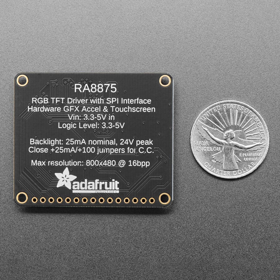 RA8875 Driver Board for 40-pin TFT Touch Displays - 800 x 480 Max by Adafruit - The Pi Hut