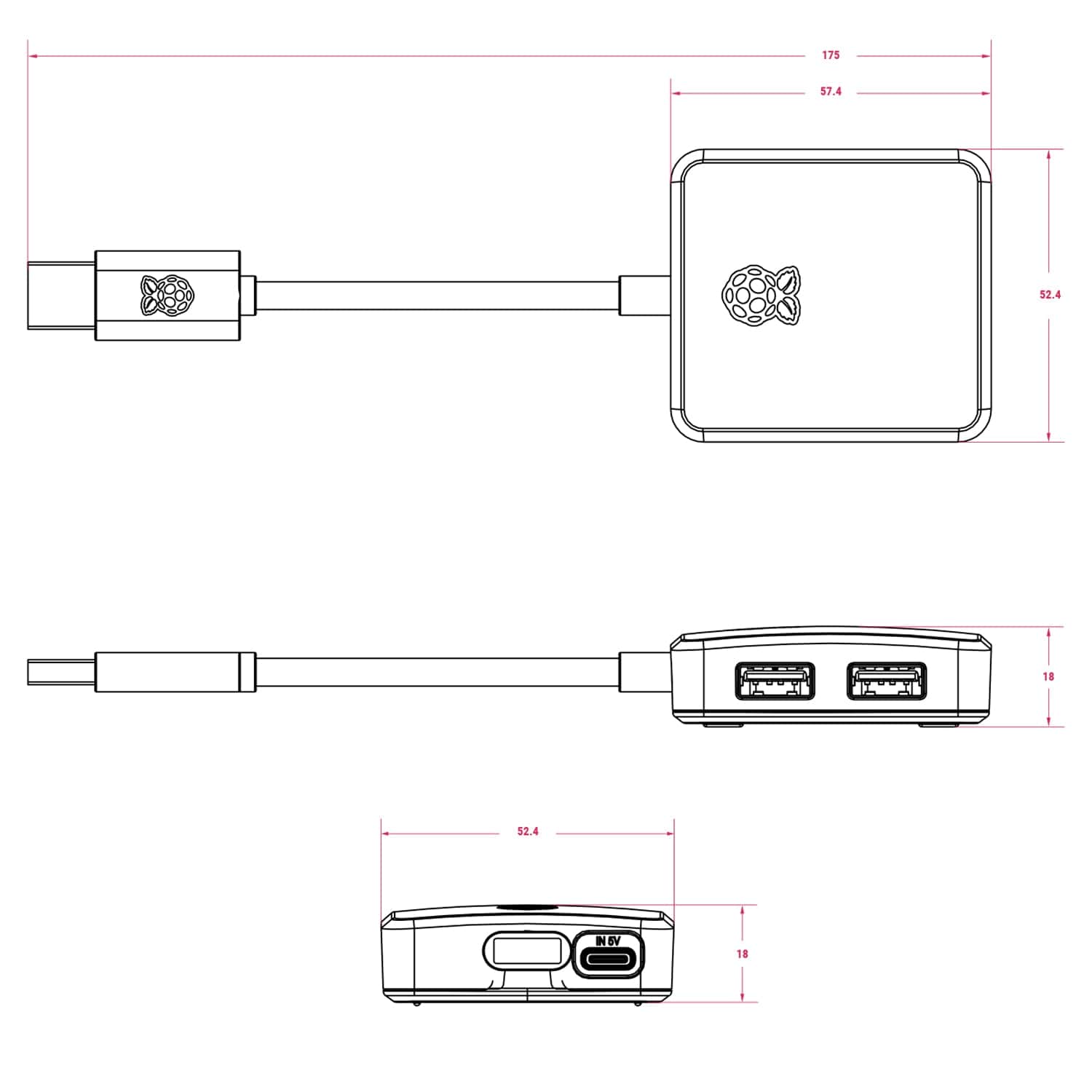 Raspberry Pi USB 3 Hub by Raspberry Pi - The Pi Hut