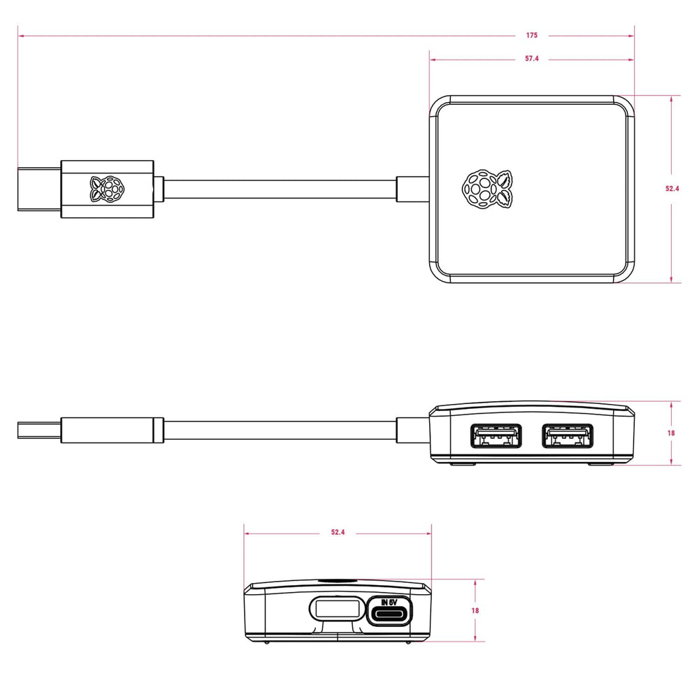 Raspberry Pi USB 3 Hub by Raspberry Pi - The Pi Hut