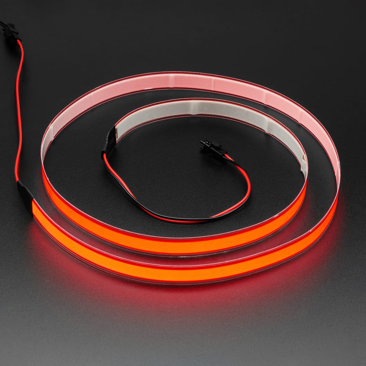 Red Electroluminescent (EL) Tape Strip - 100cm w/two connectors by Adafruit - The Pi Hut